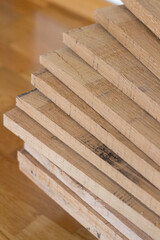 stored wooden planks