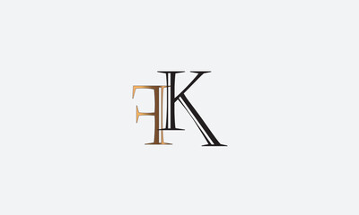 FK, KF , F , K , Abstract Letters Logo Monogram	