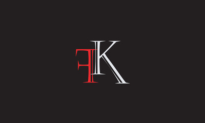 FK, KF , F , K , Abstract Letters Logo Monogram	