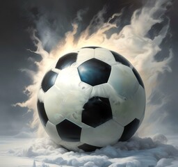 Illustration of glowing football ball.