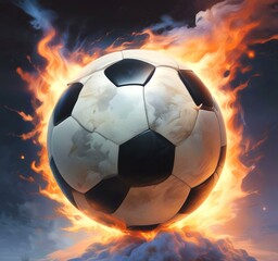 Fototapeta premium Illustration of glowing football ball.