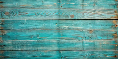 Rustic teal blue painted wood plank background texture