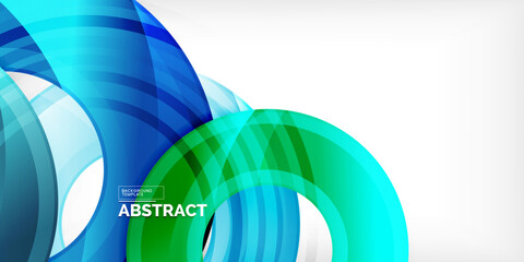 Bright colorful circles with light effects. Abstract background
