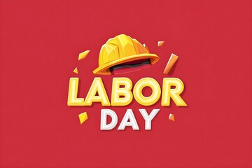 Fototapeta premium Labour day Safety hard hat and Construction tools background Labour Day concept on isolated background. 1st May celebrate on Labour Day is an annual holiday. celebration, day, poster, illustration, 