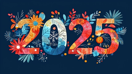 Obraz premium 2025 New Year Celebration Typography