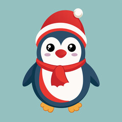 Cute Christmas penguin character