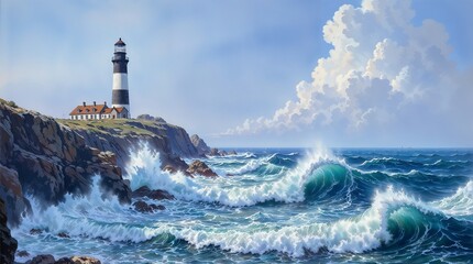 old lighthouse on a rugged coastline