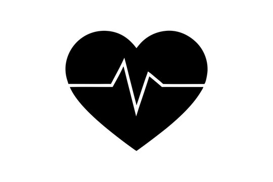 recommend clip art: Heart with Pulse Line - Minimalistic Heartbeat Icon Vector Design