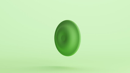 Green bionic hardware bolt screw shape component technology design element neutral monochrome pale light mint tones pastel green background 3d illustration render	
