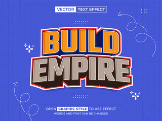 build empire editable text, font effect, 3d text for title
