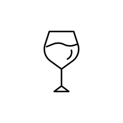 Outline icon of a wine glass, perfect for dining, celebration, and drink themes