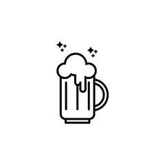 Outline icon of a beer mug, ideal for bar, pub, and celebration themes