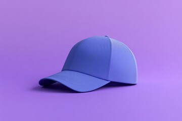 Fototapeta premium Stylish Blue Baseball Cap on a Purple Background