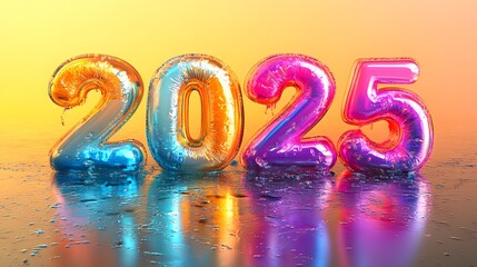 2025 happy new year greeting card. banner