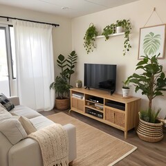 modern living room with fireplace