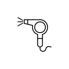 Outline icon of a hair dryer, perfect for beauty, grooming, and hair care themes