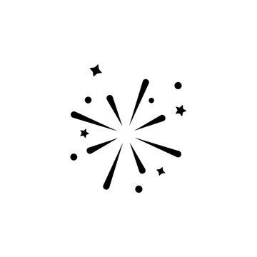 Outline icon of a firework burst, ideal for celebrations, holidays, and festive designs.