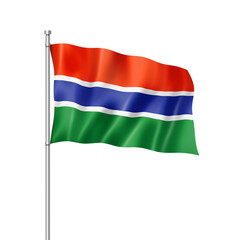 Gambian flag isolated on white
