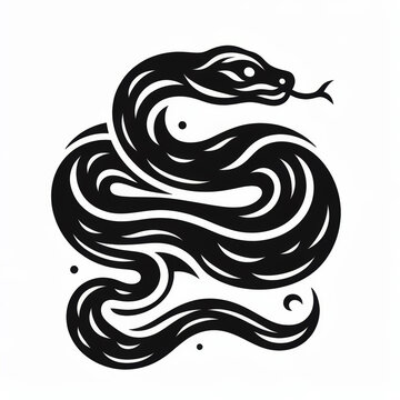 snake black set silhouette illustration Isolated on white background