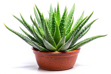 Fototapeta premium Showcasing the Chinese aloe vera plant, isolated on white background
