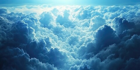 Naklejka premium Serene Blue Clouds: A Tranquil Sky Overhead Capturing the Essence of a Summer Day