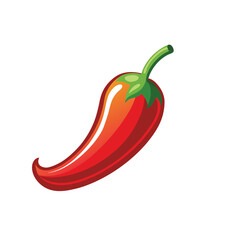 Red hot pepper icon. A symbol of sharp, burning and hot. Cook seasoning ingredient. Isolated vector illustration on a white background.