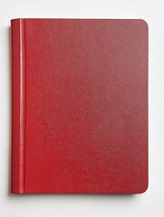 Vibrant Red Composition Notebook Alone on White Background - Essential School Supply