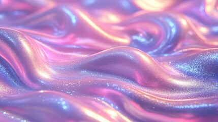 Obraz premium Iridescent Waves of Light: Abstract Shimmering Fabric