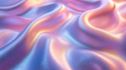 Abstract Silk Waves with Vibrant Iridescent Hues