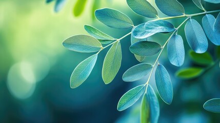 Closeup of Blurred Tropical Foliage: A Blue and Green Natural Canvas with Abstract Leaf Textures
