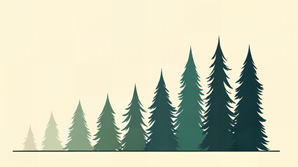 Obraz premium NatureÃs Quintessence: A Unique Minimalist Illustrated Conifer Bar Chart in New Yorker Style