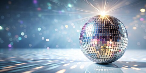 Obraz premium Reflective Disco Ball Illuminating a Sparkling Dance Floor
