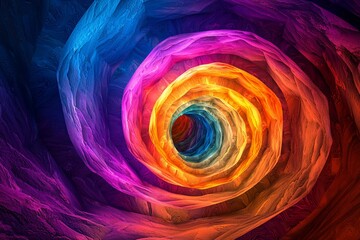 Vibrant Spiral of Colorful Swirls: A Mesmerizing Abstract Art Experience