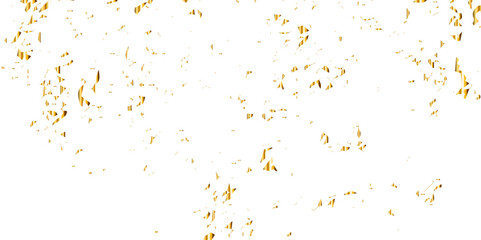Abstract golden confetti falling down bokeh glitter and zigzag ribbon on transparent background. Design for holyday and celebration background. Vector illustration.