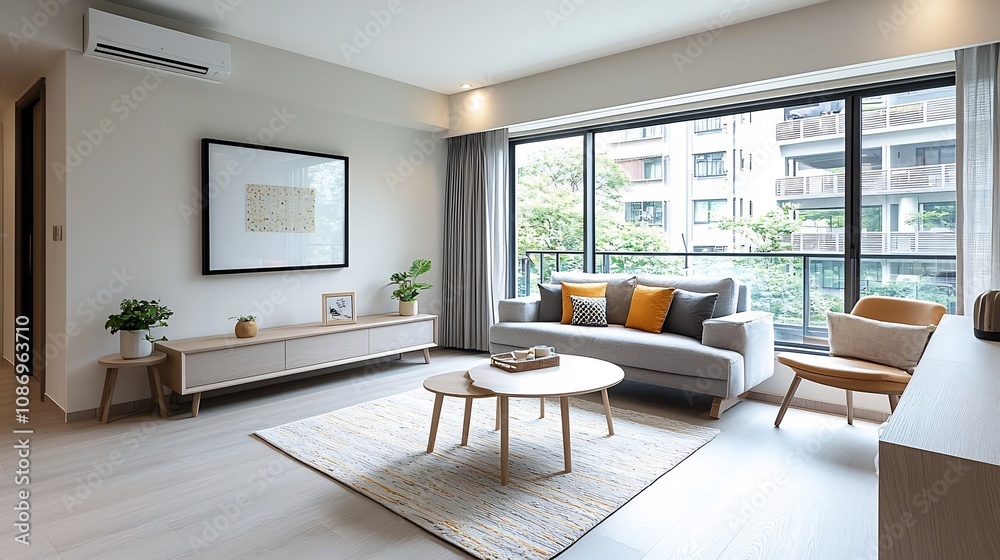 Aufkleber elegant and modern living room with a cozy functional interior design the room features an iso a siz