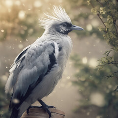 heron perched on branch