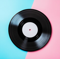 Obraz premium White background isolated black vinyl record