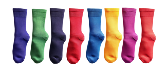 Colorful Socks Set isolated transparent background