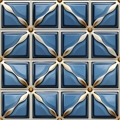 Elegant Blue & Gold Tiles