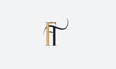 FT, TF , F , T , Abstract Letters Logo Monogram