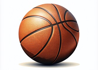 Fototapeta premium Modern Basketball Design in High Depth of Field for Creative Projects and Marketing Materials Featuring a Stylish Basketball Graphic on a White Background