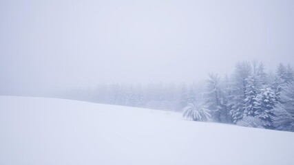 Composite image of snow falling over a winter landscape, blizzard, icy