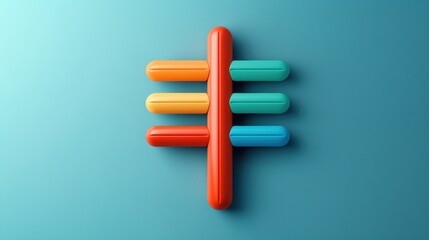 LGBTQ rights advocacy concept. A colorful, abstract design featuring vertical bars in orange, yellow, and shades of blue against a textured teal background.