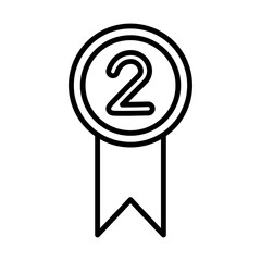 Second Place Ribbon line icon