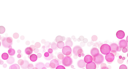 Pink confetti circles on a transparent background