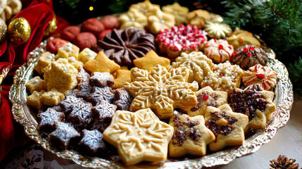 Fototapeta premium Christmas Cookies. Various types of Christmas cookies
