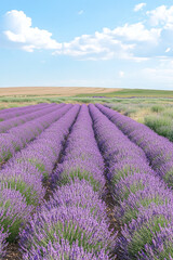 Obraz premium Stunning Lavender Field Under a Clear Sky