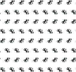 Seamless pattern with funny cartoon lizards