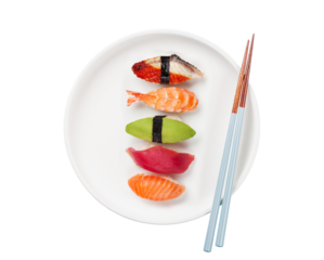 Table with empty plate and chopsticks, epitomizing Japanese food culture