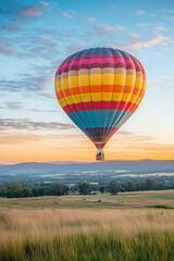 Hot Air Balloon Ride at Sunrise over Scenic Landscape